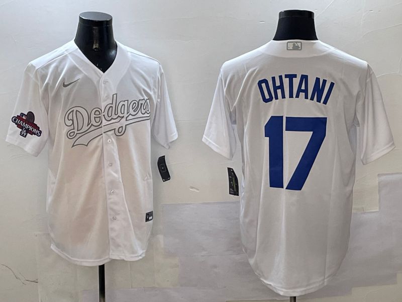 Men Los Angeles Dodgers #17 Ohtani White Fashion Edition Game 2025 Nike MLB Jersey style 2